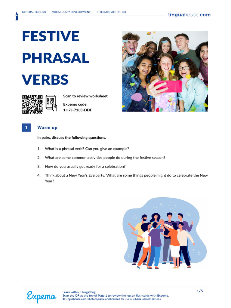 Festive Phrasal Verbs British English Student B1 B2 | PDF
