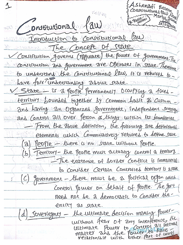 Ashuu Constitutional Law Note (1) | PDF