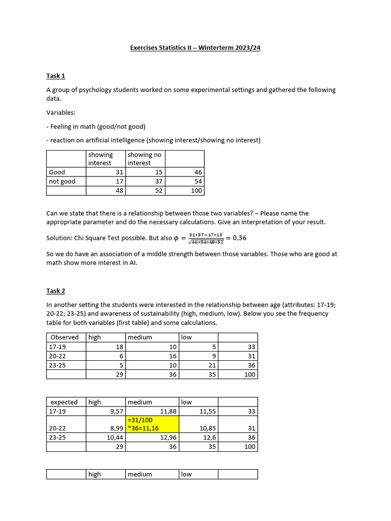 Exercises Statistics IISolution V1 | PDF | Errors And Residuals ...