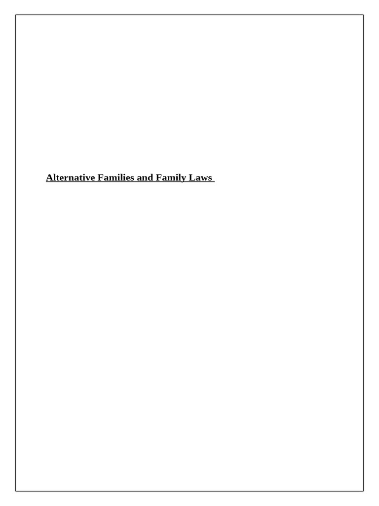 Alternative Families and Family Laws | PDF | Family | Marriage