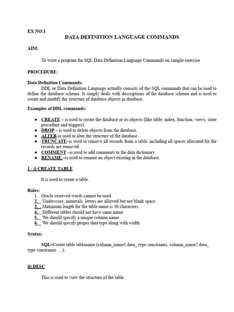 Dbms Lab Ex.no 1.Docx | PDF | Data Model | Computing
