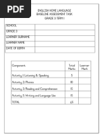 Grade 2 Maths Baseline Assessment 2025 | PDF | Mathematics