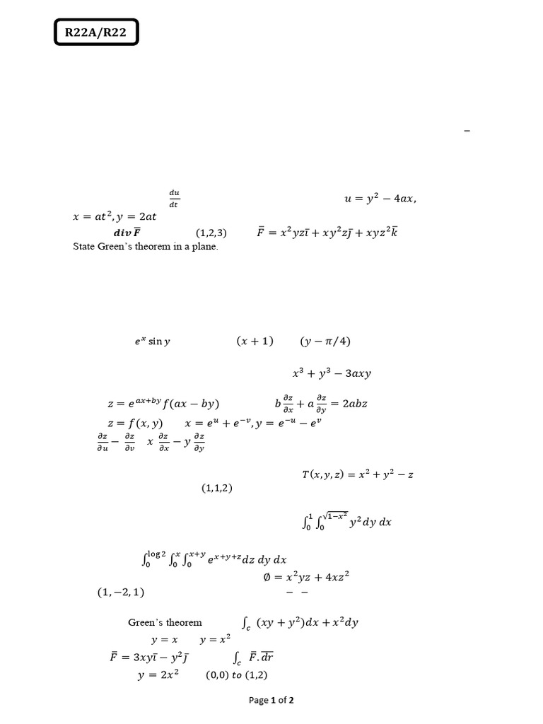 22MTC01 Linear Algebra Calculus | PDF | Linear Map | Mathematical Physics