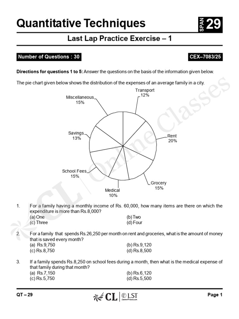 QT-29 Last Lap Practice Exercise-01 Q | PDF | Milk