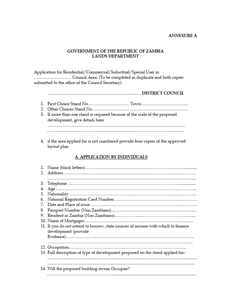 Land Application Forms | PDF