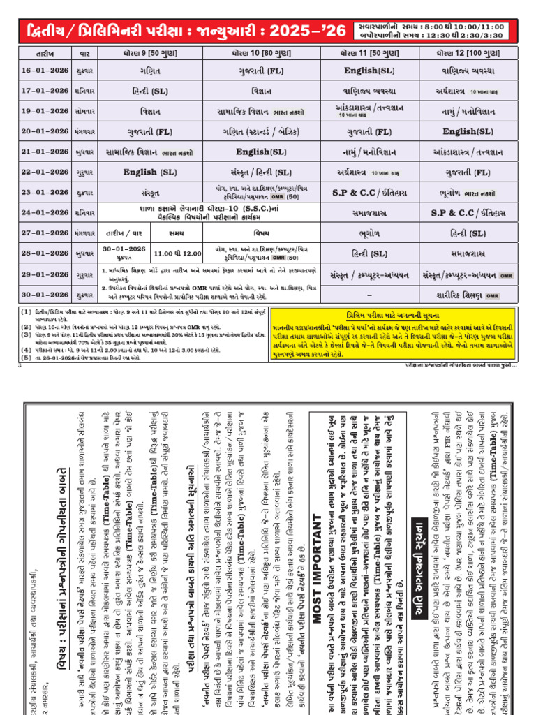 GM - 9 To 12 - Time Table | PDF