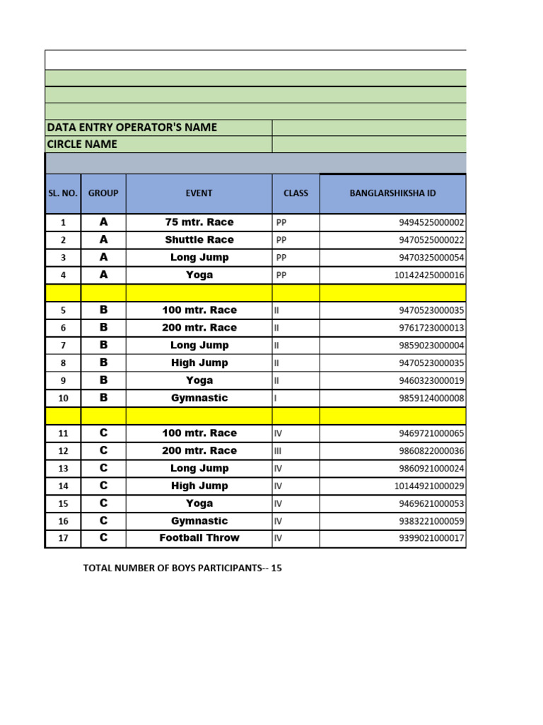 Final Sub Division Reporting Format - 2025 | PDF
