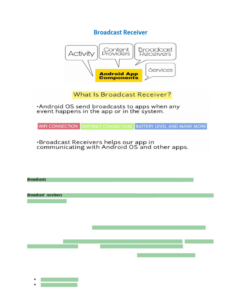 Broadcast Receiver | PDF | Android (Operating System) | Mobile App
