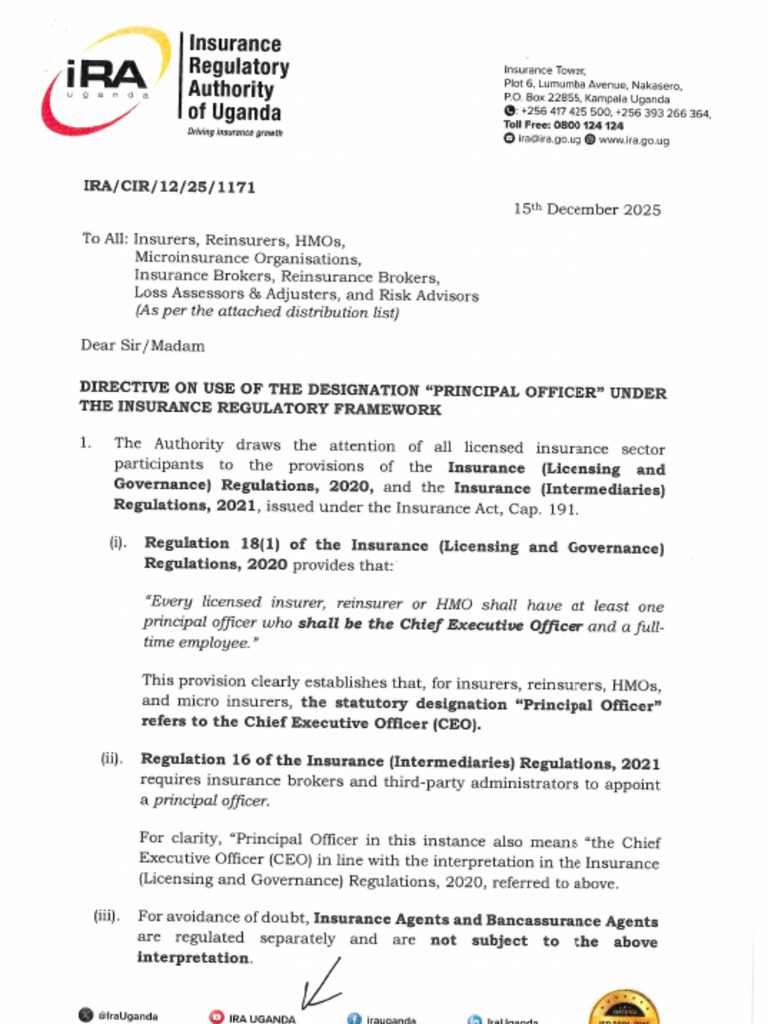 Circular - Amended - Designation Principal Officer - , Final | PDF