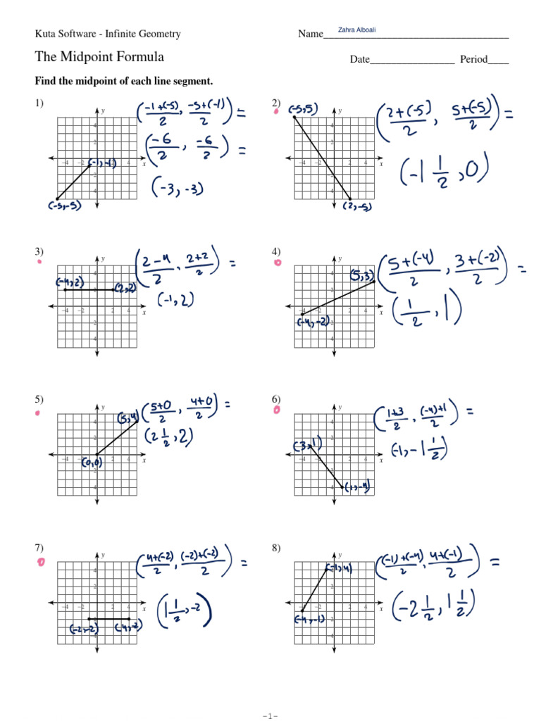 1-Midpoint Formula - Zahra Alboali | PDF | Analytic Geometry ...