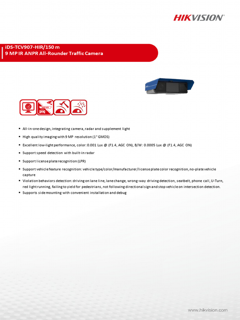 iDS-TCV907-HIR_150m_Datasheet_20250917_9MP | PDF | Camera Lens | Camera