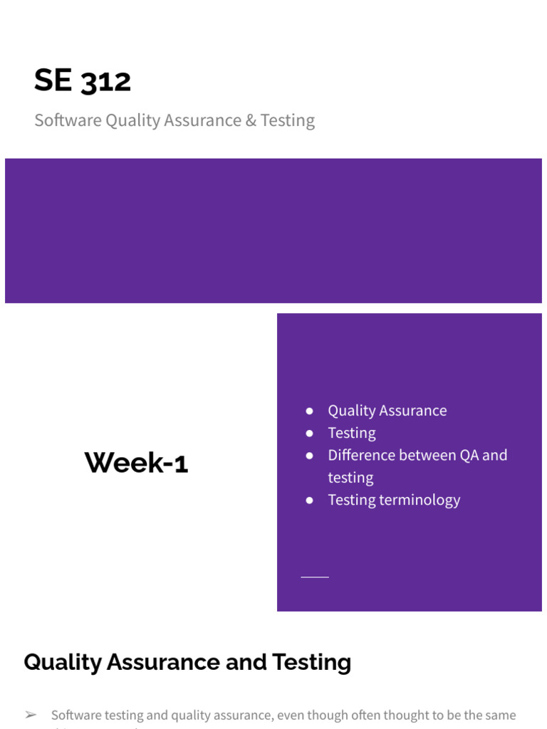 (SE-312)Lesson-1 | PDF | Software Testing | Software Bug