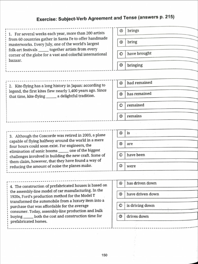 10-2 Subject and Verb Agreement and Tense | PDF