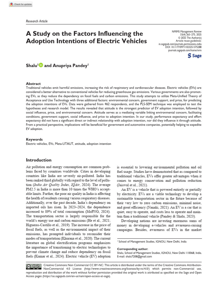 Shalu Pandey 2025 A Study On The Factors Influencing The Adoption ...