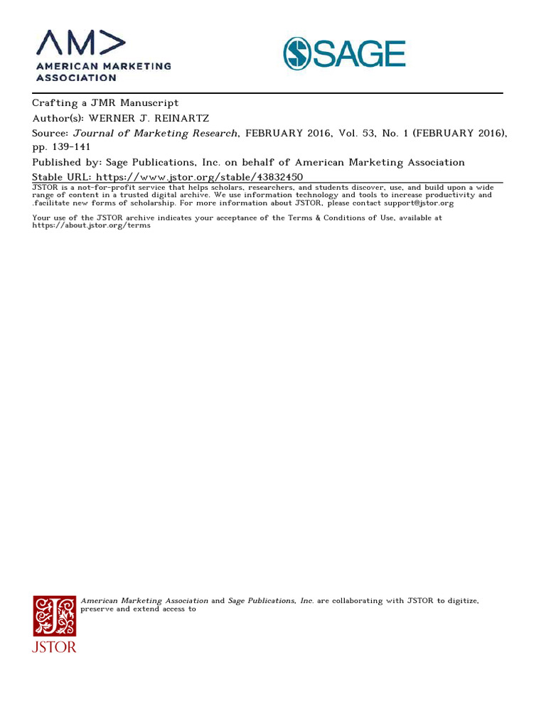 Crafting A JMR Manuscript | PDF | Cognition