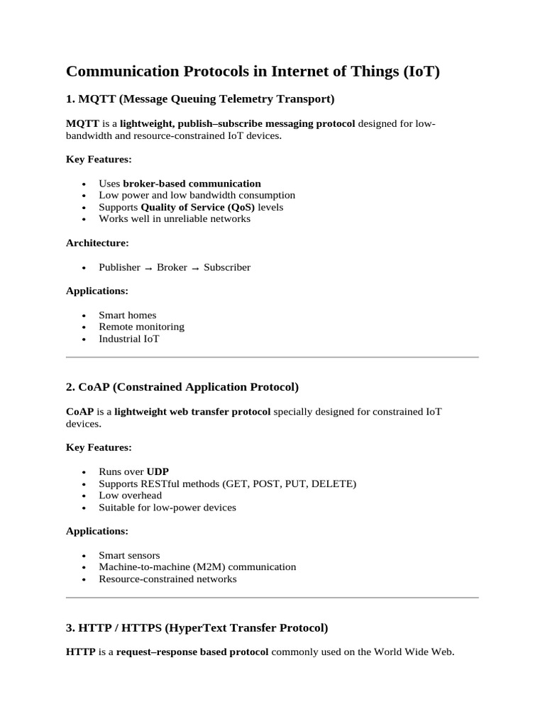Communication Protocols in Internet of Things | PDF | Internet Of ...