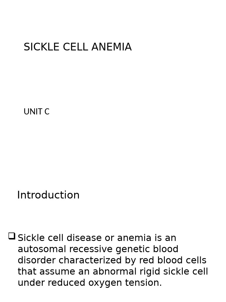 Sickle Cell Anaemia - 021128 | PDF | Hemoglobin | Blood