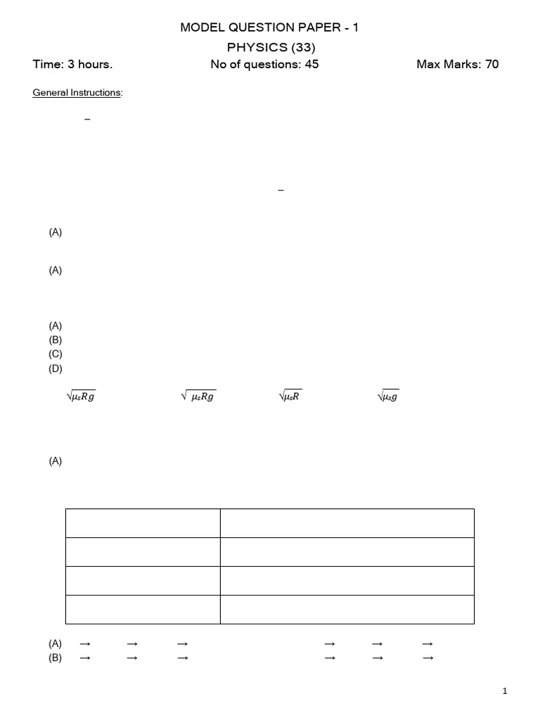 CHE model QP 1-3 | PDF | Waves | Force