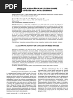 Atividade alelopática da leucena sobre espécies de plantas daninhas