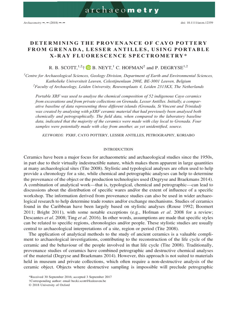 Scott Archaeometry 2018 | PDF | Ceramics