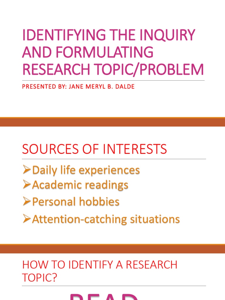 Research Title and Research Problem | PDF | Hypothesis | Theory