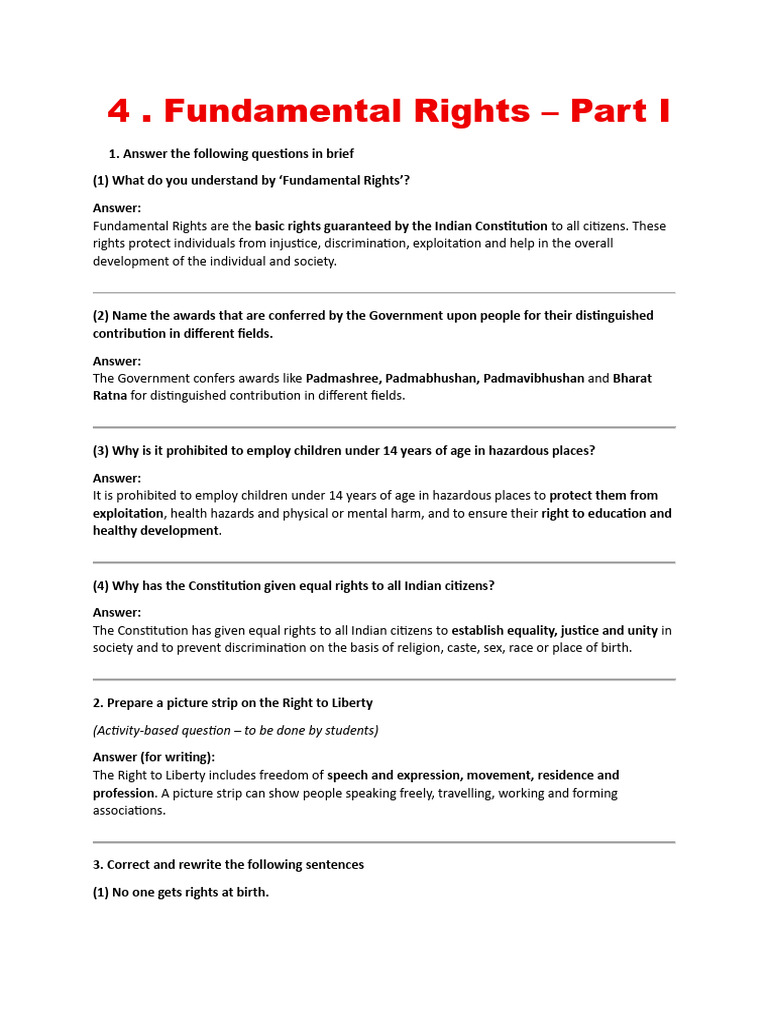 4 - Fundamental Rights - Part I | PDF