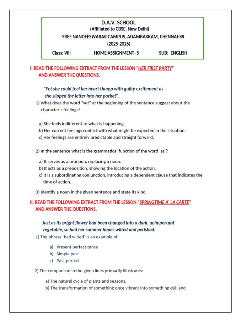 Class_8__English_Home_Assignment_5__2025_26__1767001510 | PDF ...