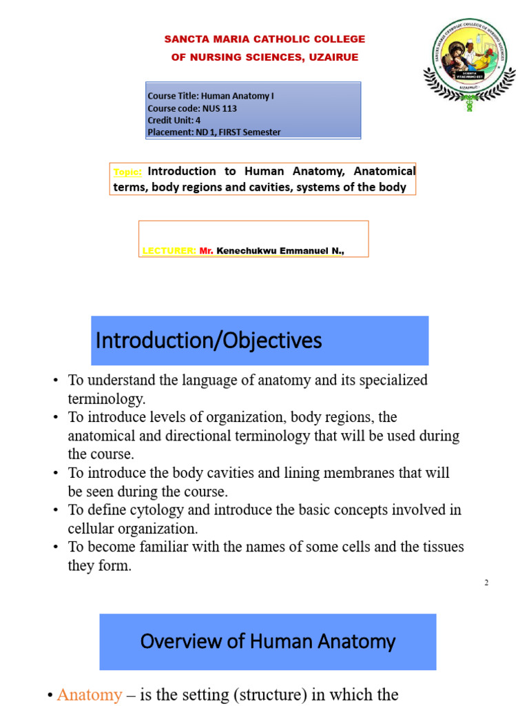 Introduction To Human Anatomy | PDF | Anatomical Terms Of Location ...