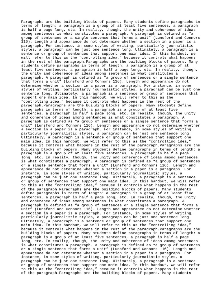 Paragraphs Are the Building Blocks | PDF | Paragraph | Text