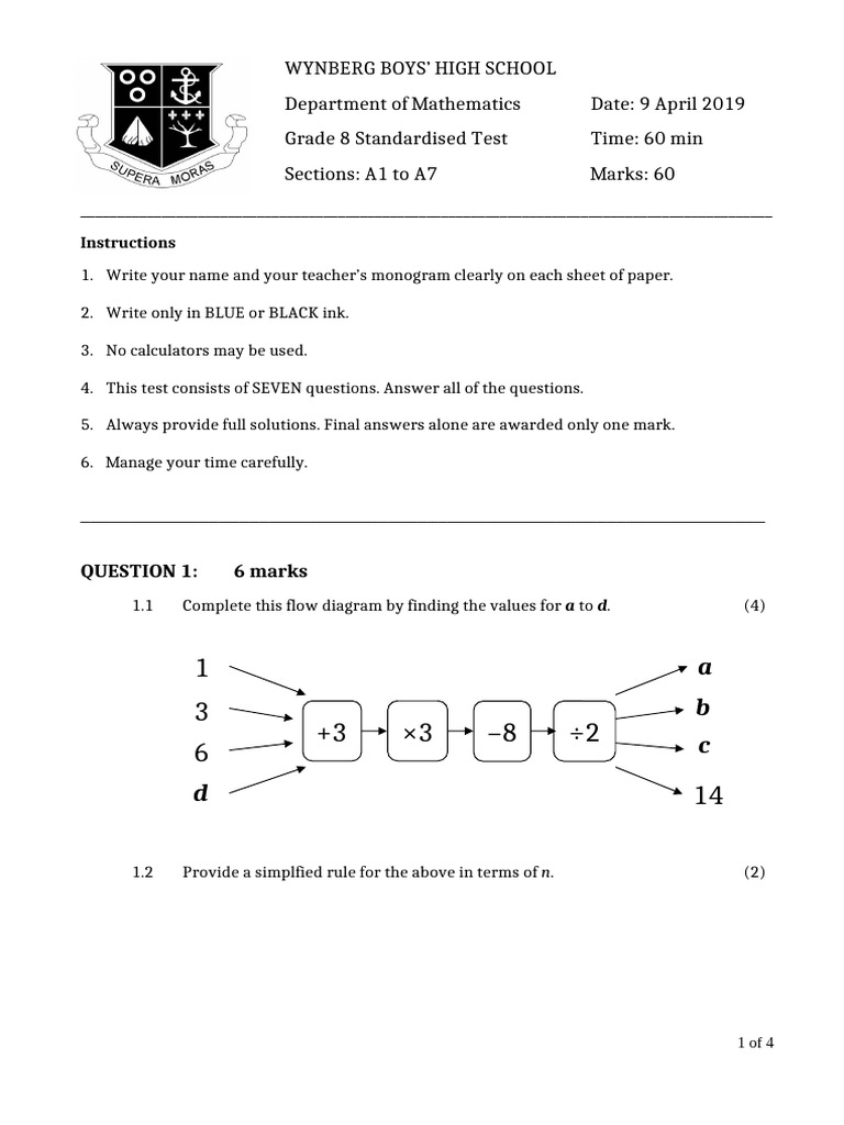 Test On Modules A1 To A7 | PDF | Mathematics | Algebra
