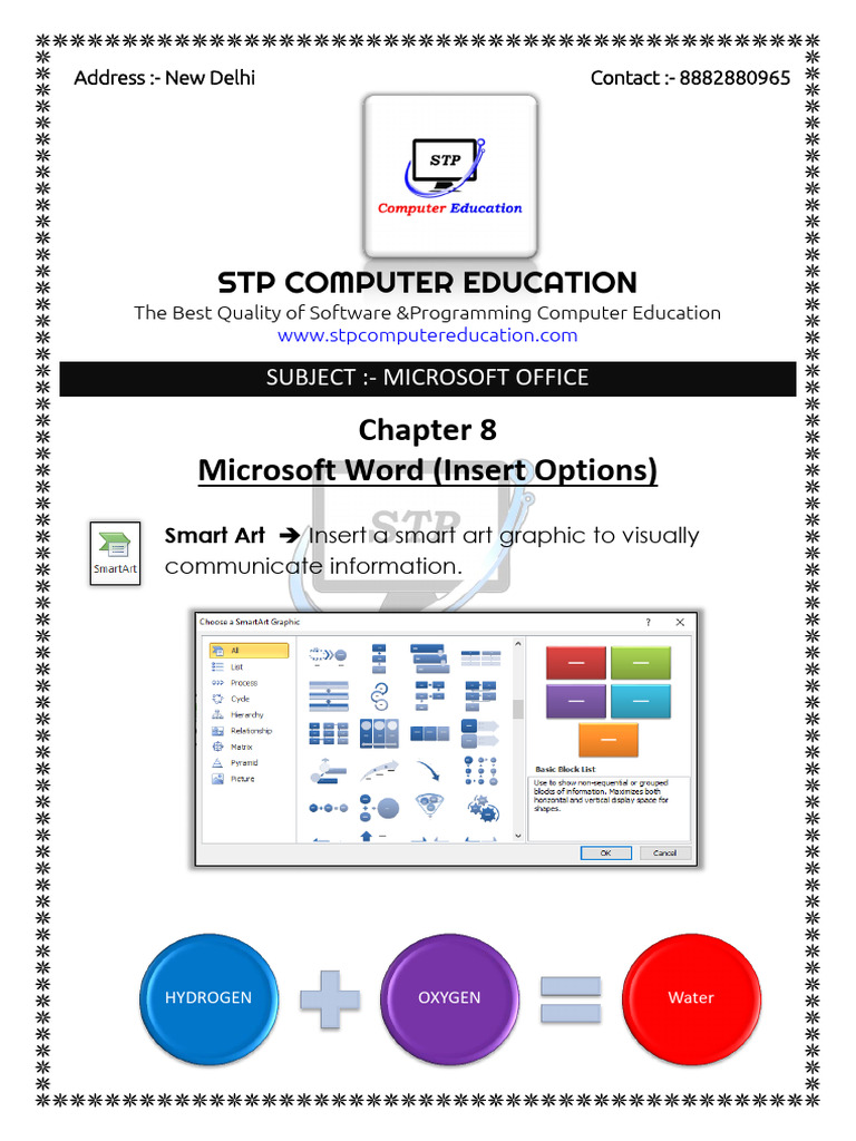Chapter - 8 Ms Word (Insert Options) | PDF