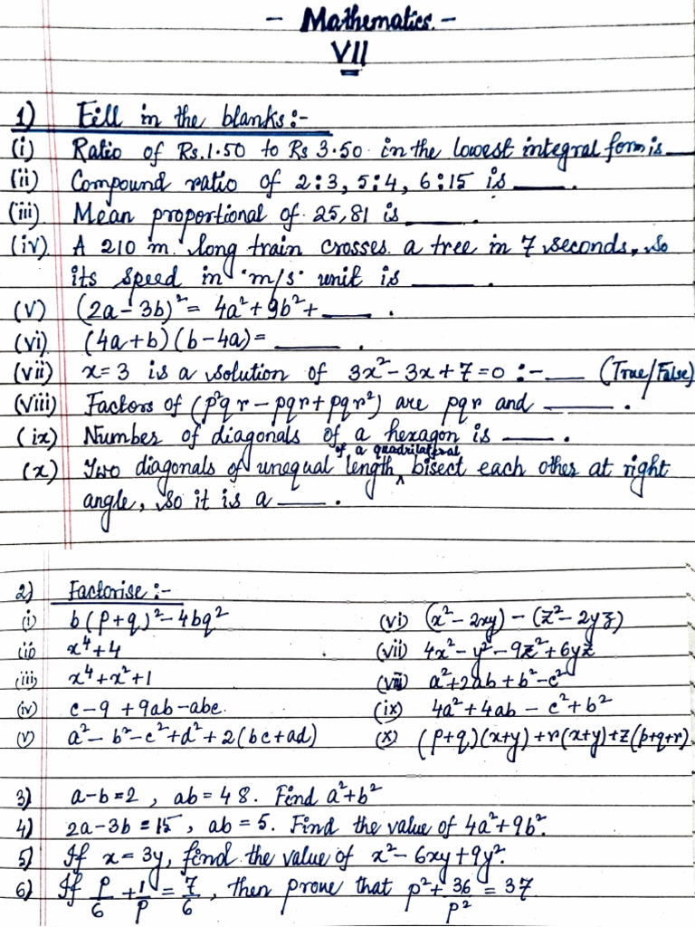 Mathematics Practice Work | PDF