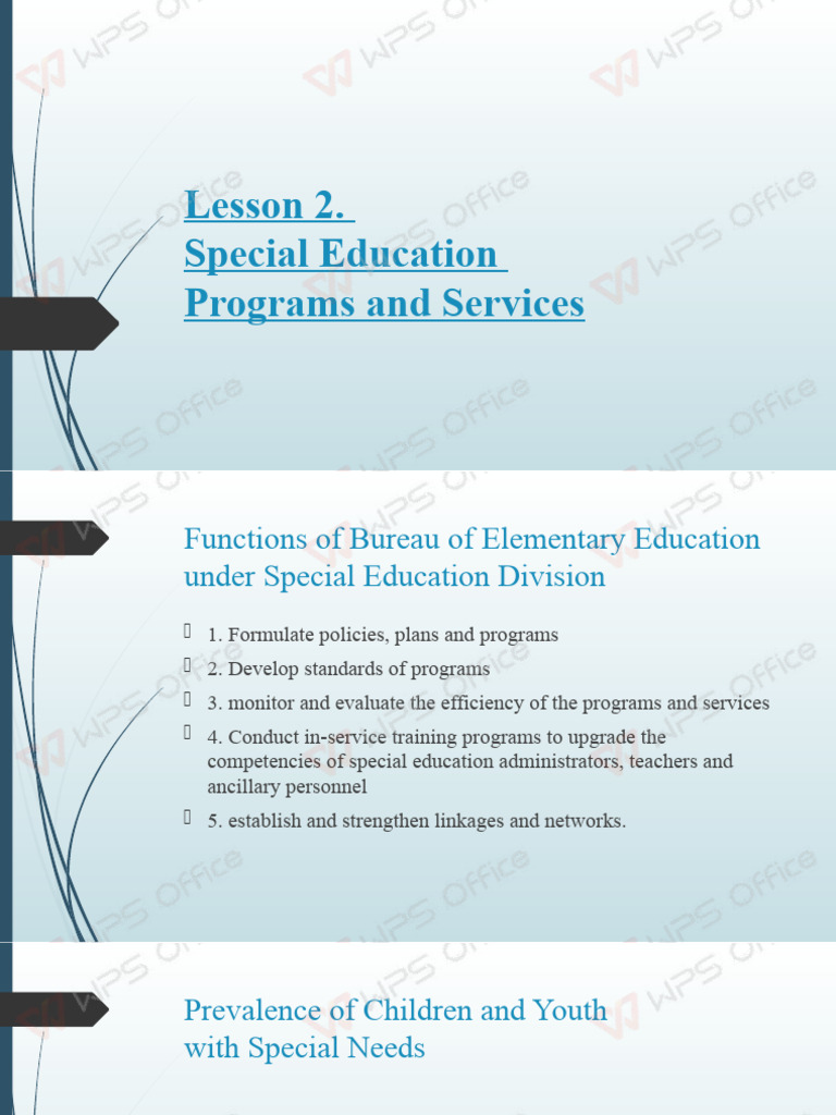 Lesson 2 Sped Programs and Services Activitty 4 | PDF | Special ...