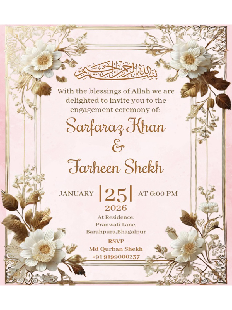 Engagement Invitation Card | PDF