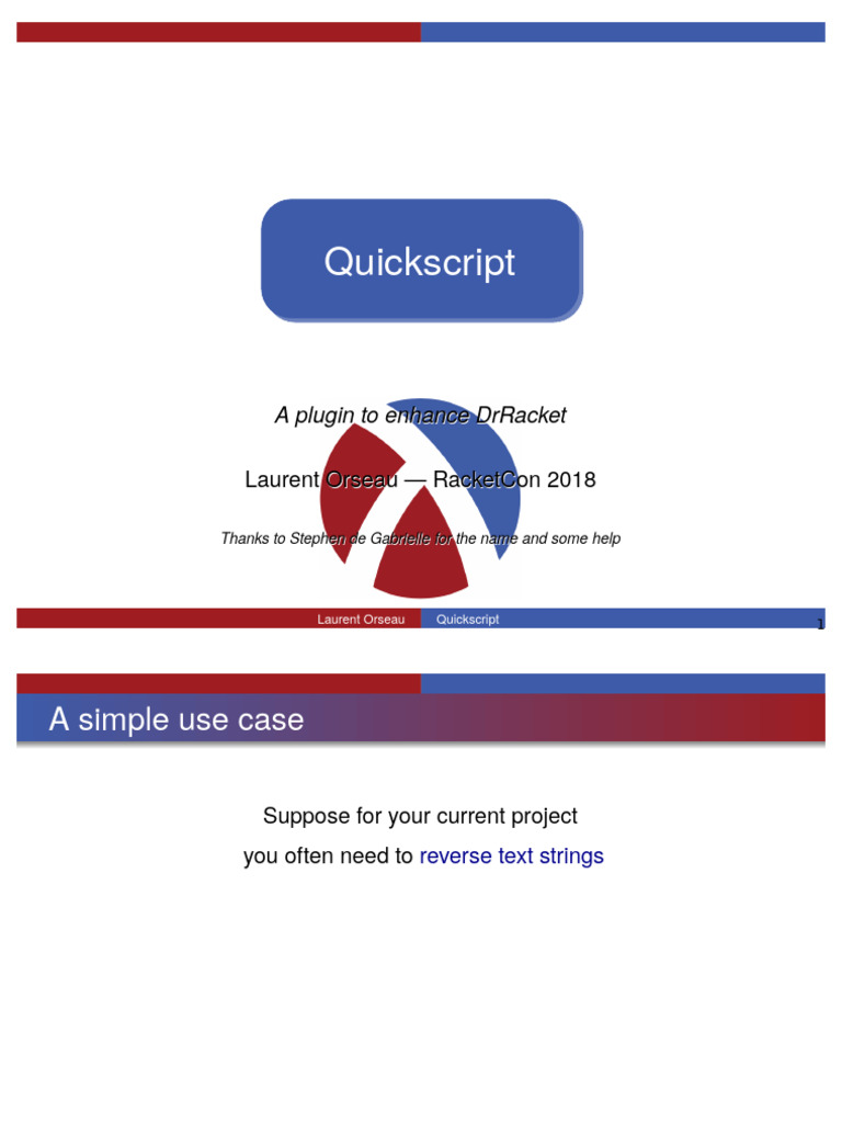 Racketcon 2018 Quickscript | PDF | Keyboard Shortcut | Computing
