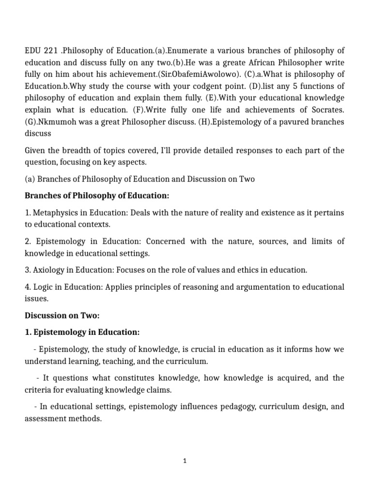 EDU 221 | PDF | Educational Technology | Epistemology