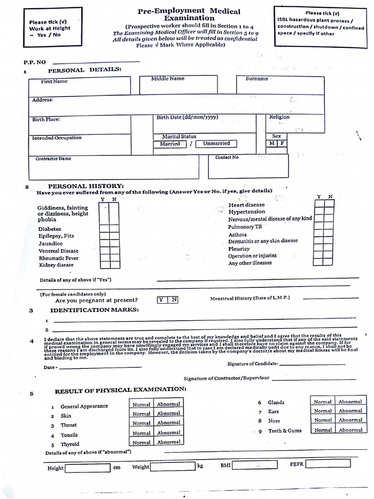 Medical Form | PDF