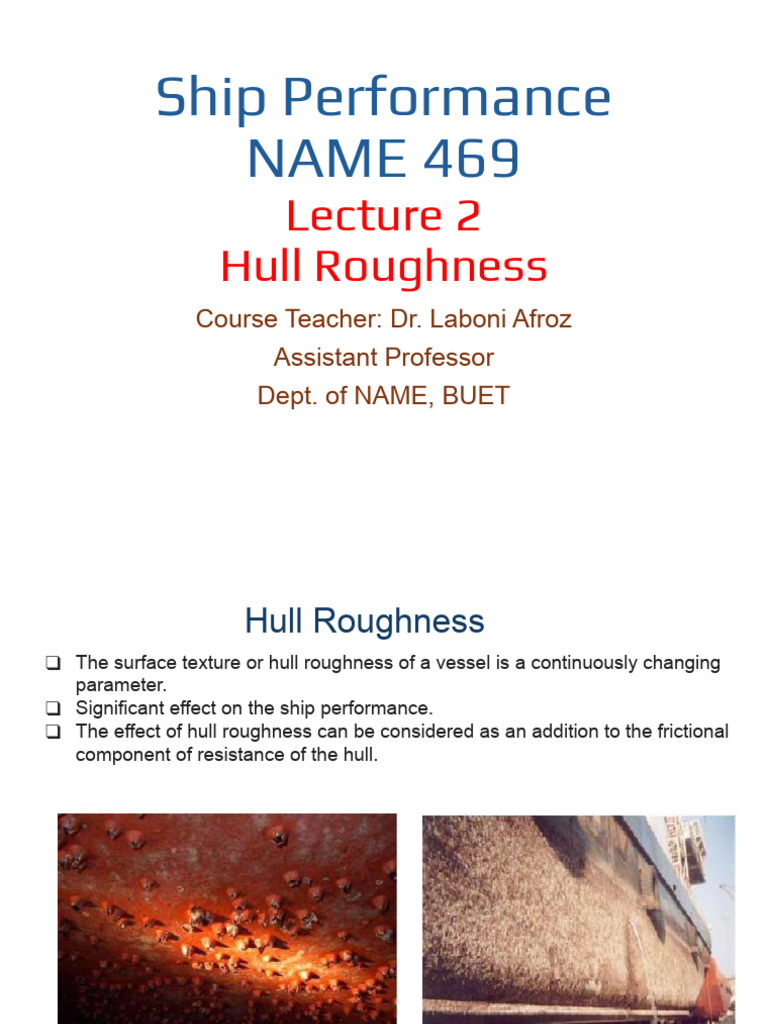 2. Ship Performance_lec 2_Hull Roughness_Boundary Layer_LA.pptx | PDF ...