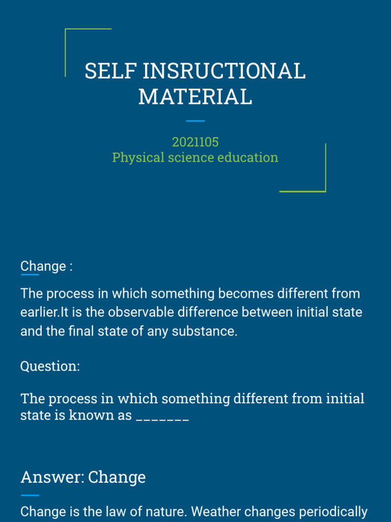 Self Instructional Material | PDF | Water | Chemical Substances