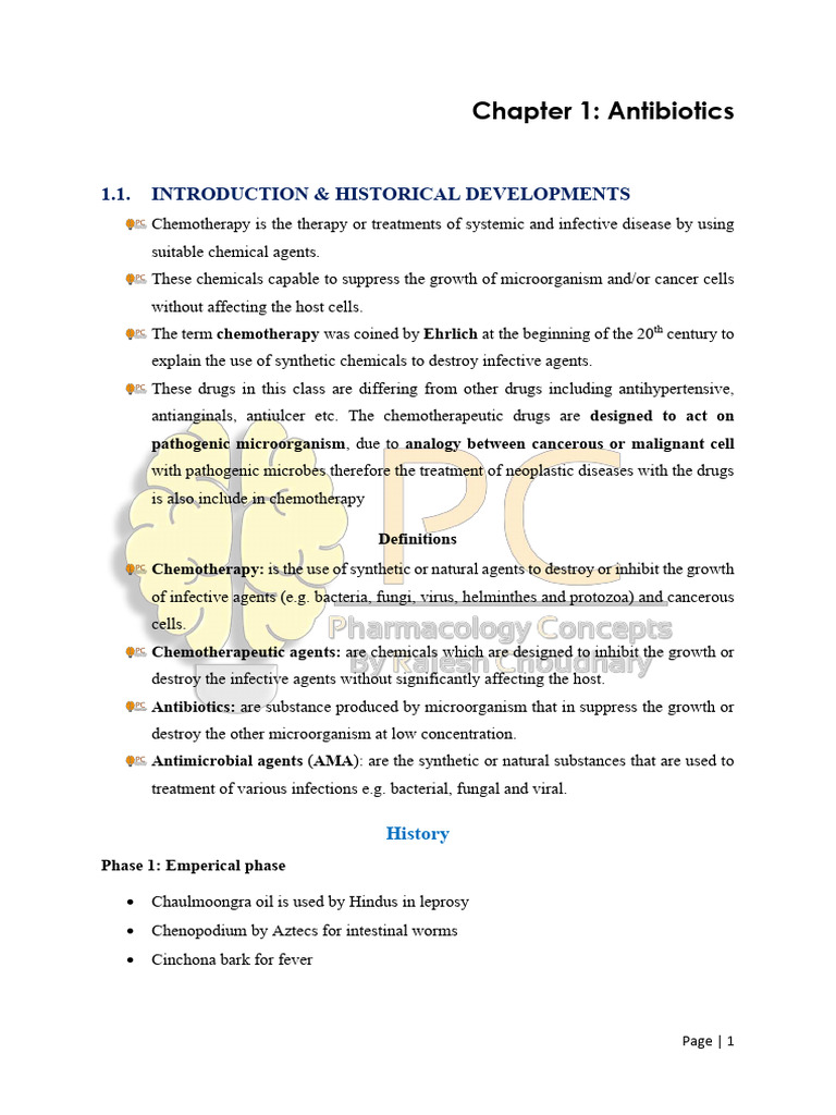 Antibiotics Introduction | PDF | Chemotherapy | Antimicrobial