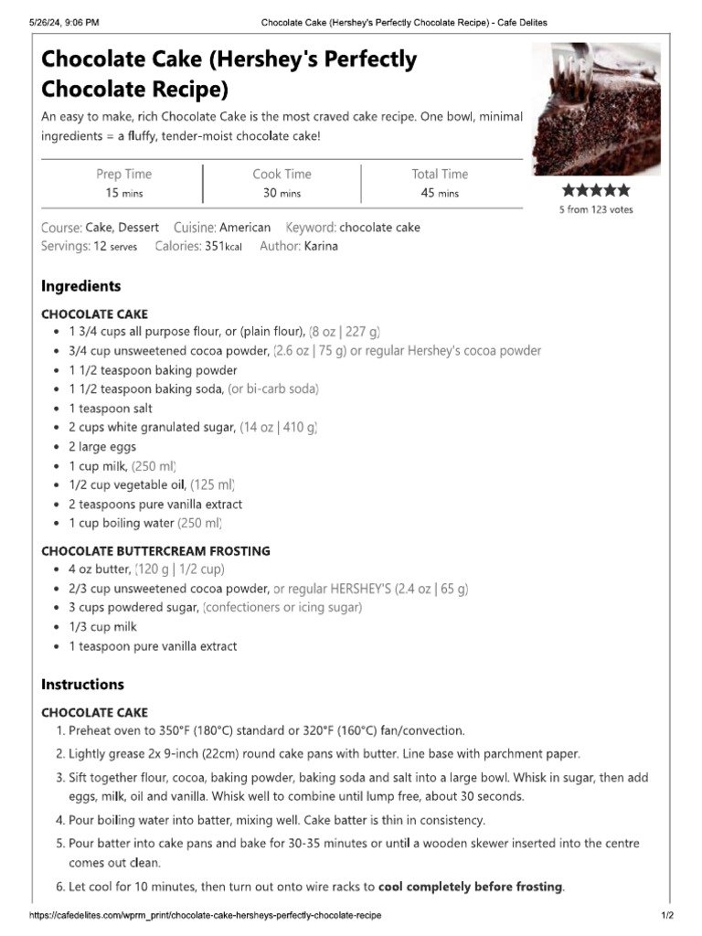 Cake Recipe | PDF