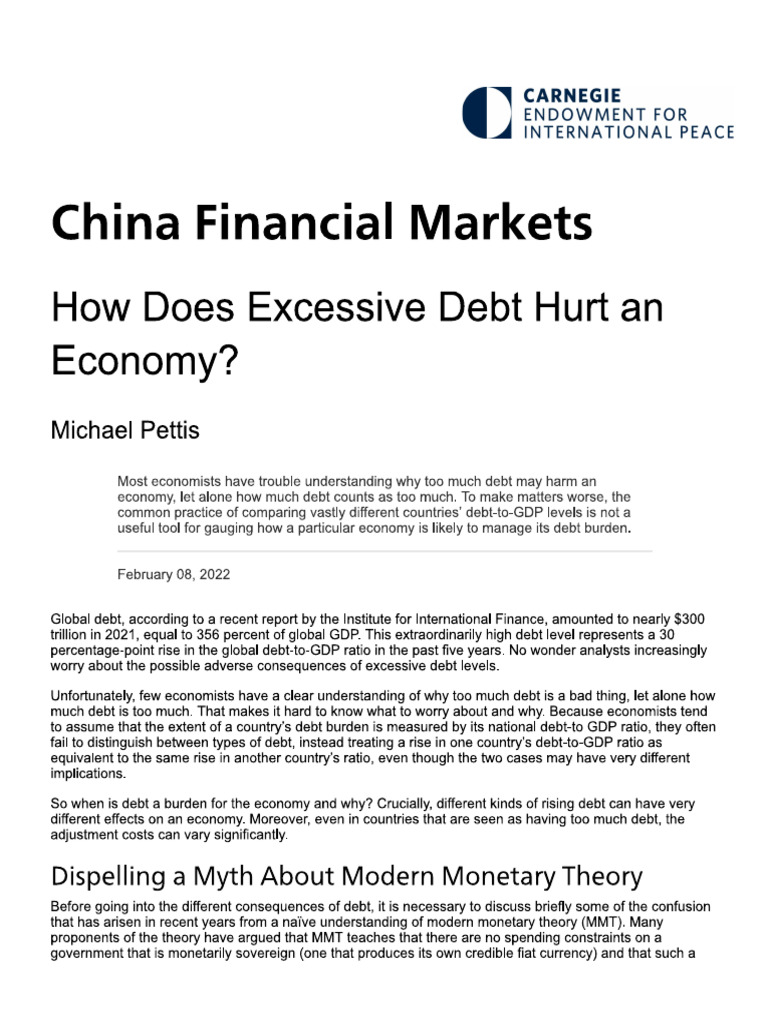How Does Excessive Debt Hurt An Economy | PDF