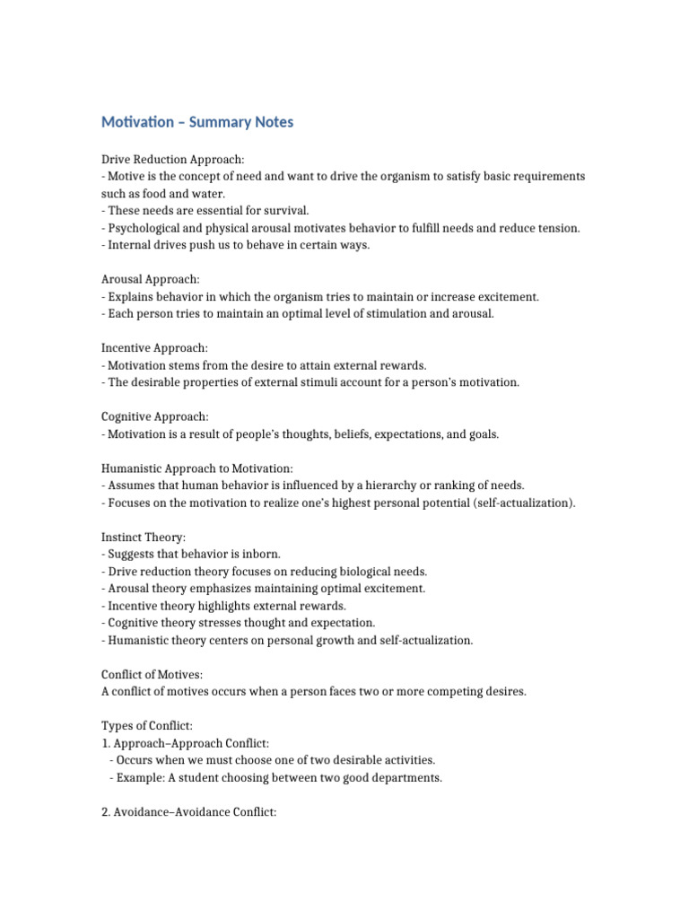 Motivation Notes | PDF
