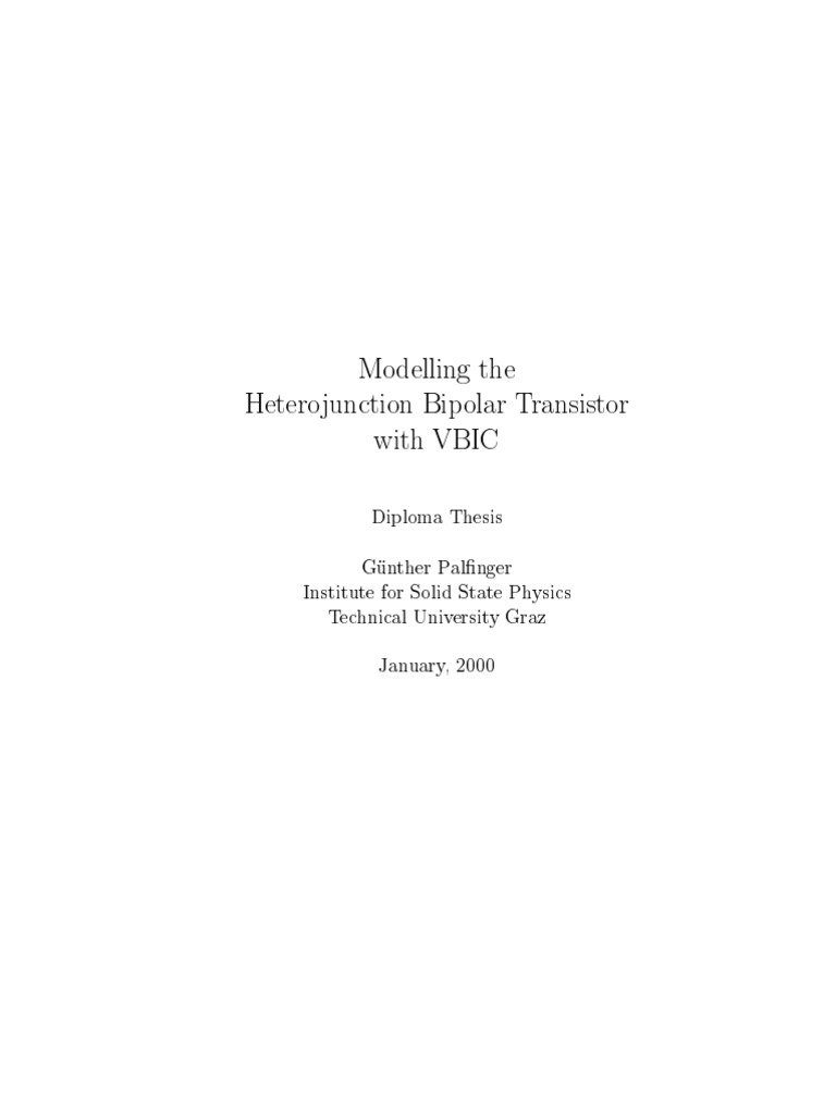 VBIC Thesis | PDF | Bipolar Junction Transistor | Solid State Engineering