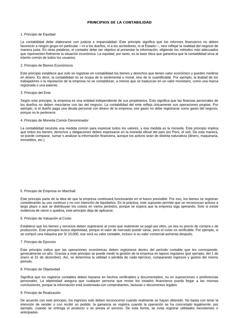 Principios de La Contabilidad | PDF | Contabilidad | Estado financiero