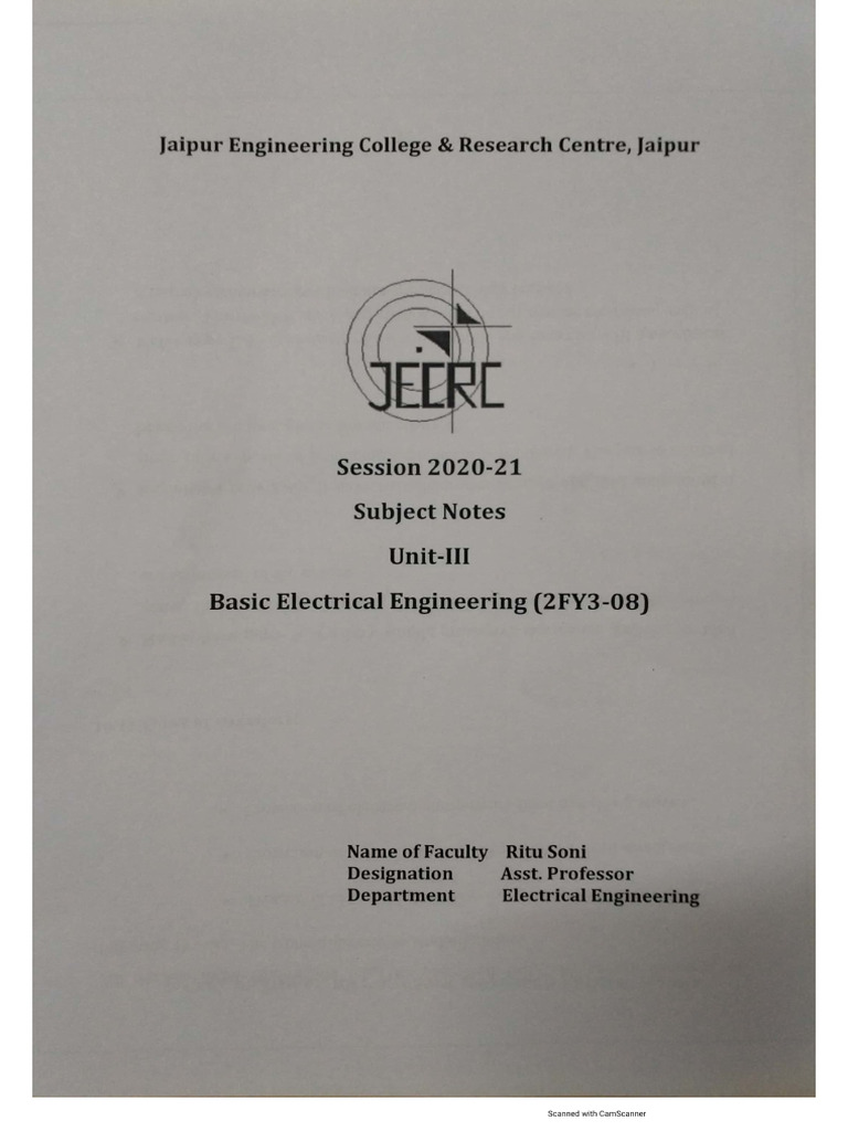 BEE Notes Unit III | PDF
