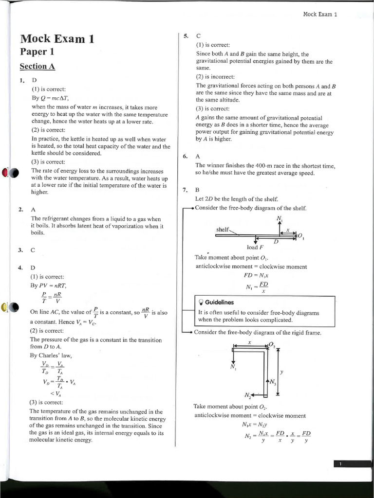 Paper 1A - Set 1 Answer | PDF