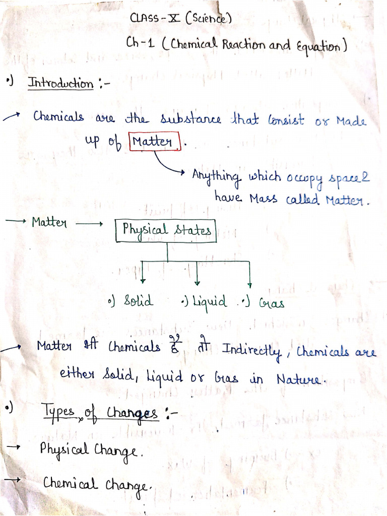 Chemistry Notes 01 | PDF