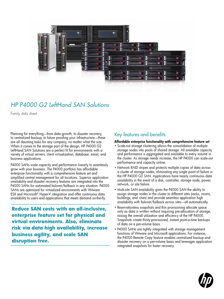 Storageworks p4500 g2 Sas Virtualization San Solution Document | PDF ...