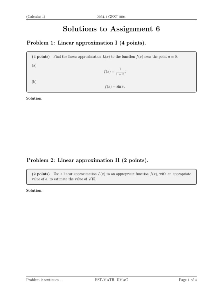 Assignment 6 | PDF | Area | Calculus